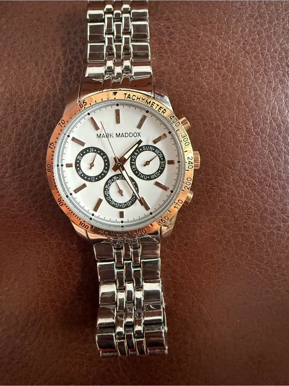 Men's Two-Tone Silver and Gold Chronograph Watch